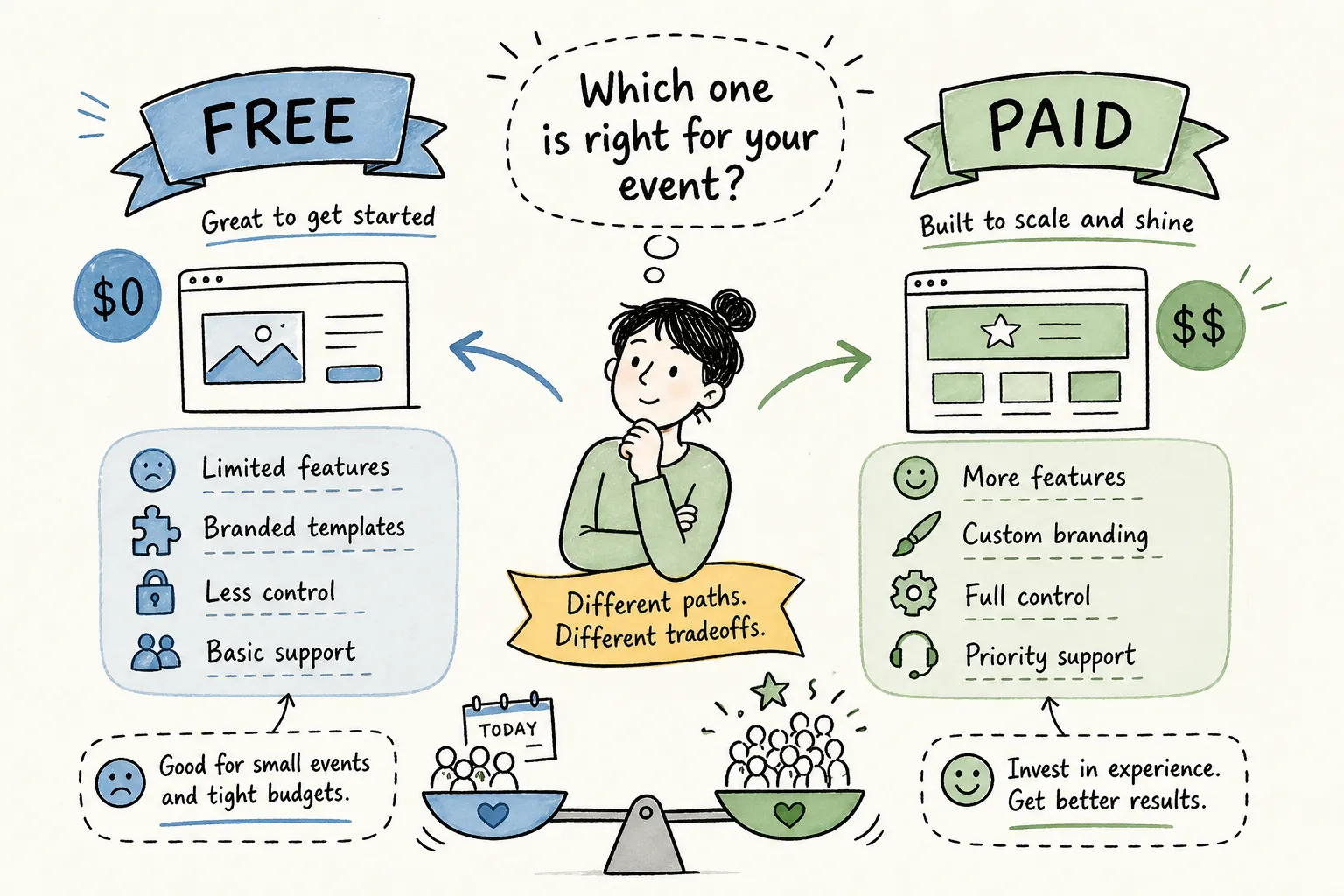Free vs. paid event website builders: the real tradeoffs